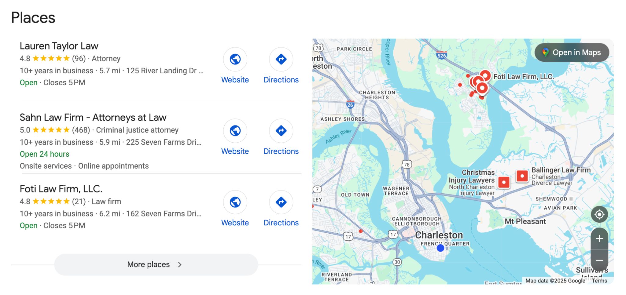 Professional services firms in areas like Mount Pleasant or Daniel Island